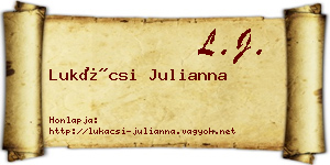 Lukácsi Julianna névjegykártya
